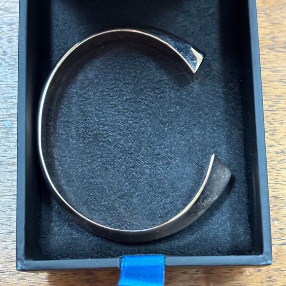 Paige Novick silver cuff bracelet copper finish color heavy metal artisan chic - Picture 2 of 7